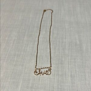 ‘AVA’ Rose Gold Necklace with Name Pendant ‘Ava’